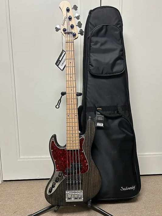 Sadowsky MetroLine 21-Fret Vintage P/J Bass Maple Fingerboard 5-String Lefthand - Nirvana Black Transparent Satin