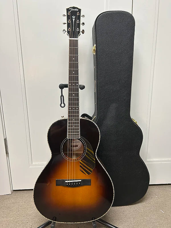 Fender Paramount PS-220E Acoustic Parlor Guitar w/Electronics - 3-Tone Vintage Sunburst