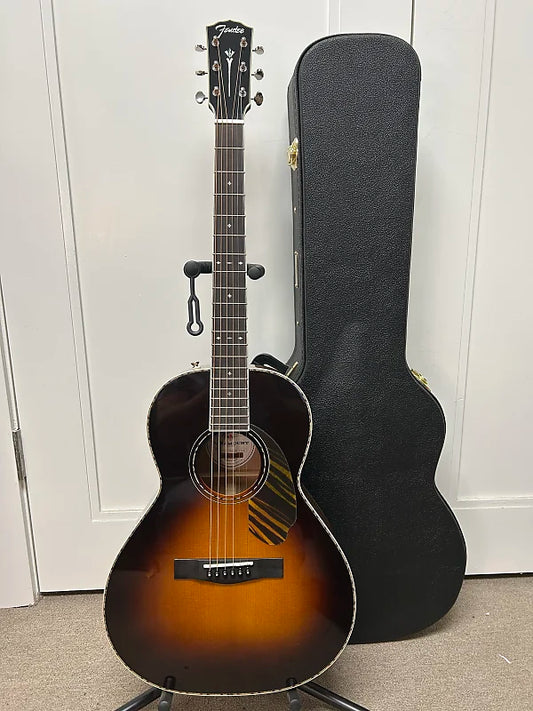 Fender Paramount PS-220E Acoustic Parlor Guitar w/Electronics - 3-Tone Vintage Sunburst