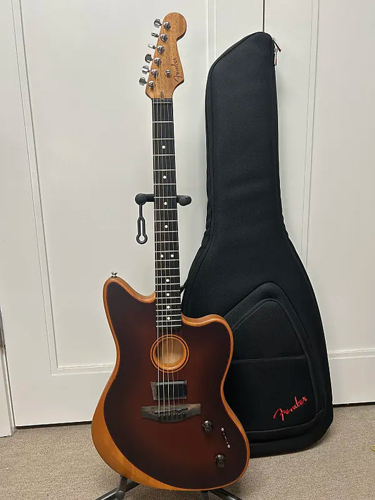 Fender American Acoustasonic Jazzmaster Acoustic Electric Guitar All-Mahogany - Bourbon Burst