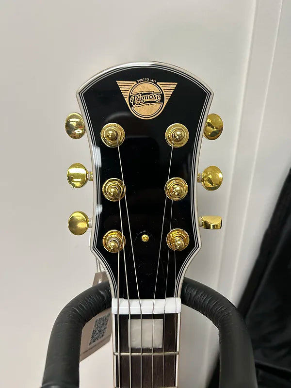 Pignose PGG-259 Mini Electric Travel Guitar - Black w/Gold Hardware w/Gig Bag