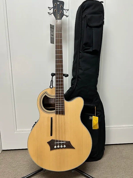 Warwick Rockbass Alien Deluxe 4 String Acoustic Electric Bass - Natural
