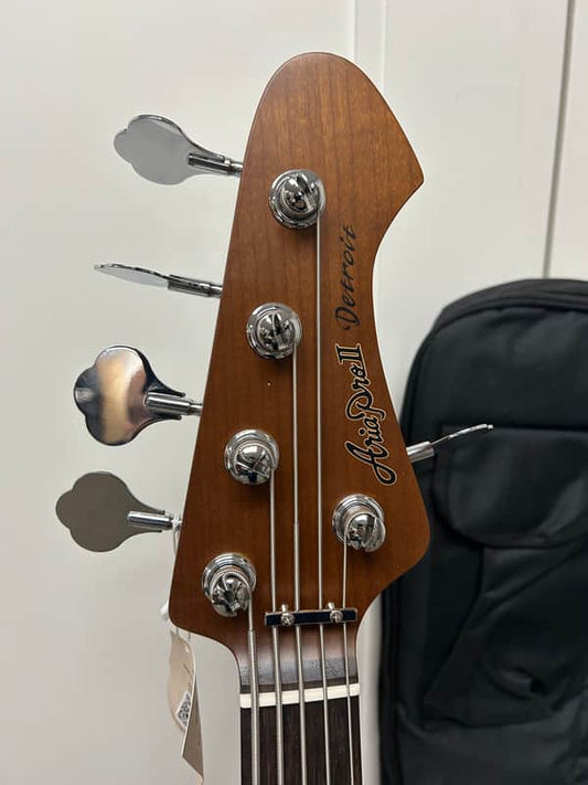 Aria Pro II 313-MK2/5 5 String Detroit Bass - Open Pore Natural- Brand New w/Free Gigbag