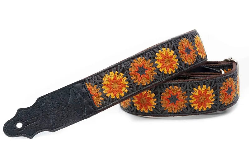 Right On Straps Crochet Brown High Quality Vegan Guitar Strap