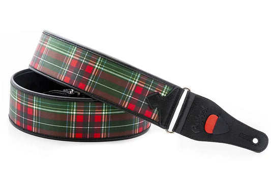 Right On Tartan Green Vegan High Quality Guitar Strap