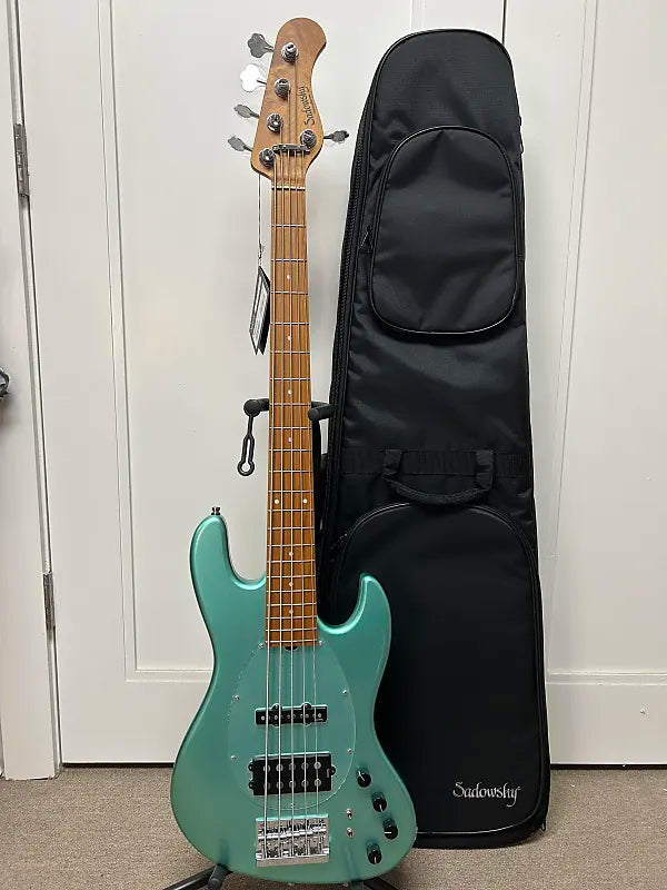 Sadowsky MetroExpress 21 Fret Vintage M/J Bass 5 String Maple Fretboard - Sage Green Metallic