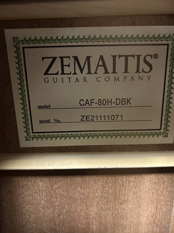 Zemaitis CAF-80H-DBK Acoustic Guitar w/Electronics - Black