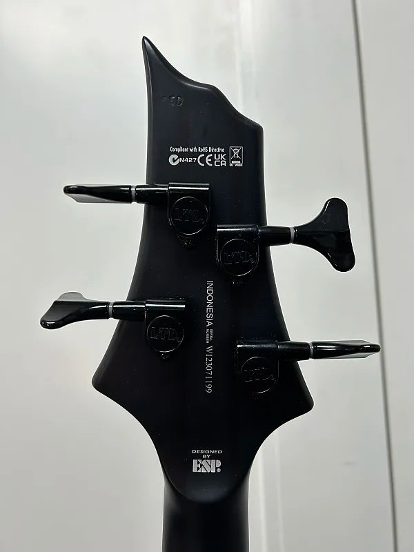 ESP LTD B-4 Ebony Bass Guitar - Charcoal Burst Satin