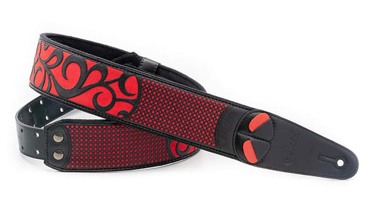 Right On Nashville Red Vegan High Quality Guitar Strap