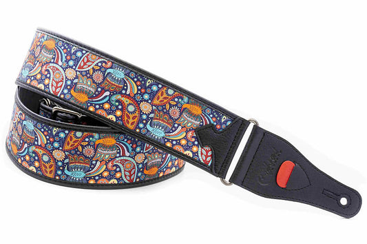 Right On Kashmir Blue Vegan High Quality Guitar Strap