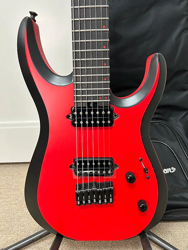 Jackson Pro Plus Series DK Modern MDK7 HT - Satin Red with Black Bevels