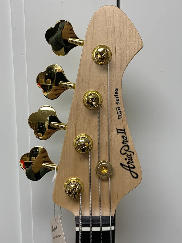 Aria Pro II RSB42AR Bass Guitar- See Through Blue- Brand New w/FREE GUITAR PEDAL