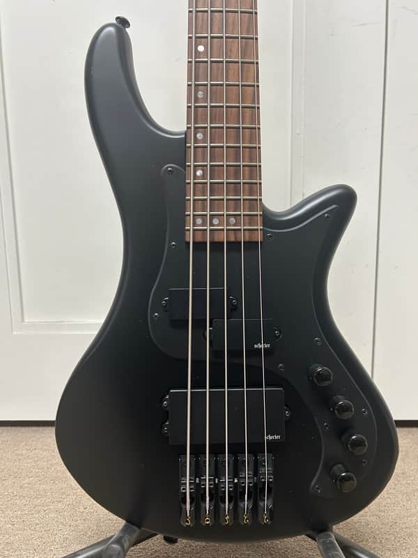 Schecter Stiletto Stealth-5 Active 5 String Bass - Satin Black