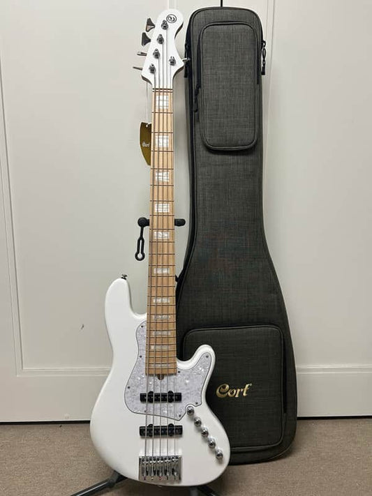 Cort Elrick NJS 5 String Bass Guitar - White NEW