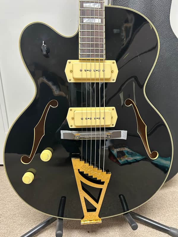 D'Angelico Excel 59 Hollowbody Left Handed Electric Guitar w/Case Black