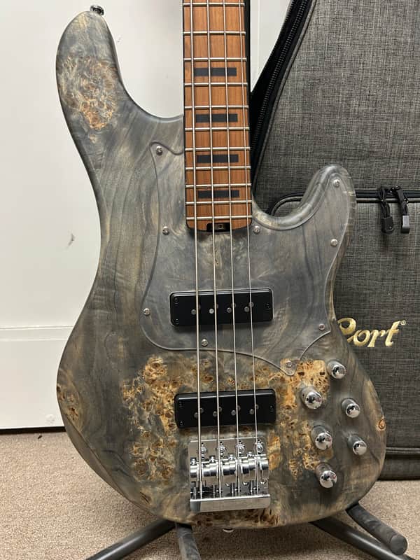 Cort GB-Modern 4 Bass Guitar - Open Pore Charcoal Gray