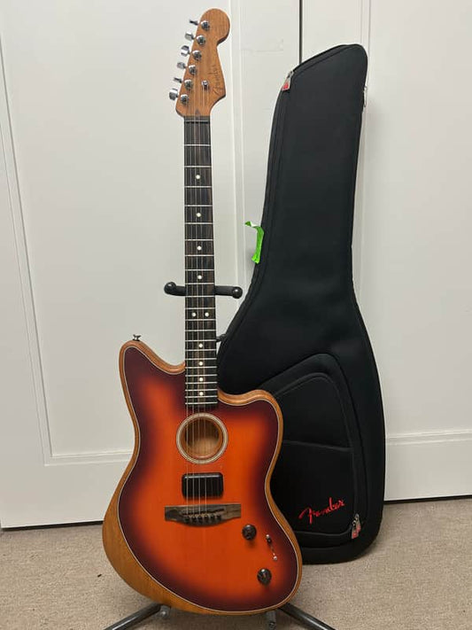 Fender American Acoustasonic Jazzmaster Acoustic Electric Guitar- Tobacco Sunburst