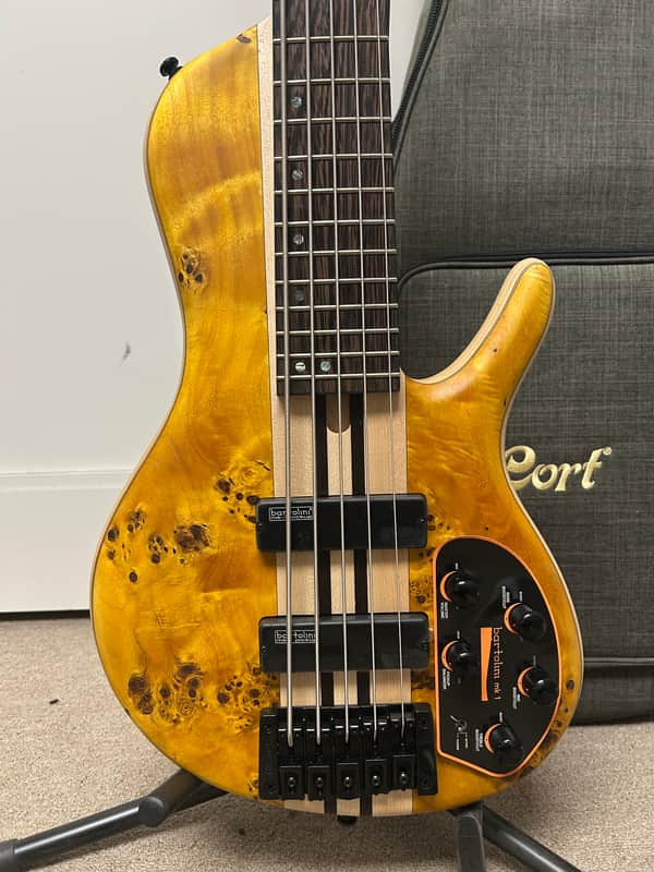 Cort Artisan Series A5 Plus SC 5 String Bass Guitar - Amber Open Pore - B Stock