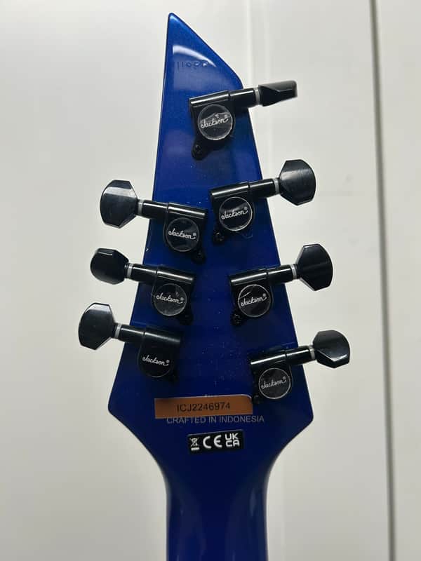 Jackson X Series SLAT7 MS Multiscale Soloist Archtop 7 String Electric Guitar Metallic Blue