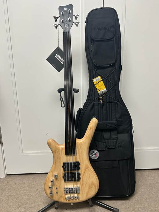 Warwick Pro Series Corvette $$ 4 String Bass Guitar Fretless Lefthand - Natural Transparent Satin