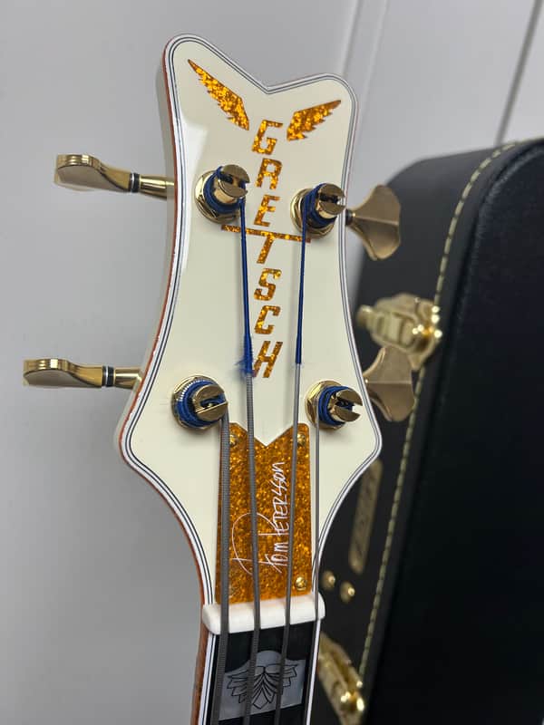Gretsch G6136B-TP Tom Petersson Signature Falcon Semi Hollowbody Bass Guitar - White