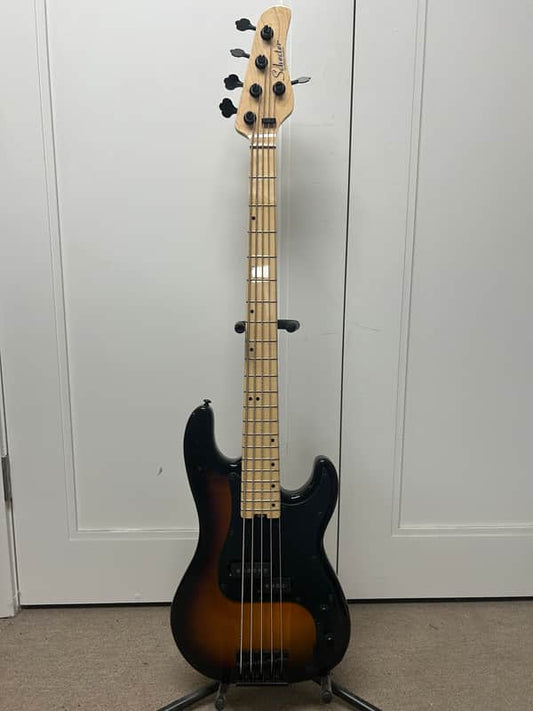 Schecter Diamond Series P-5 Five String Bass Guitar - 3-Tone Sunburst