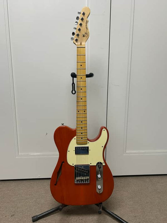 G&L Tribute Series ASAT Classic Bluesboy Semi-Hollow Electric Guitar w/Maple Fretboard - Clear Orange