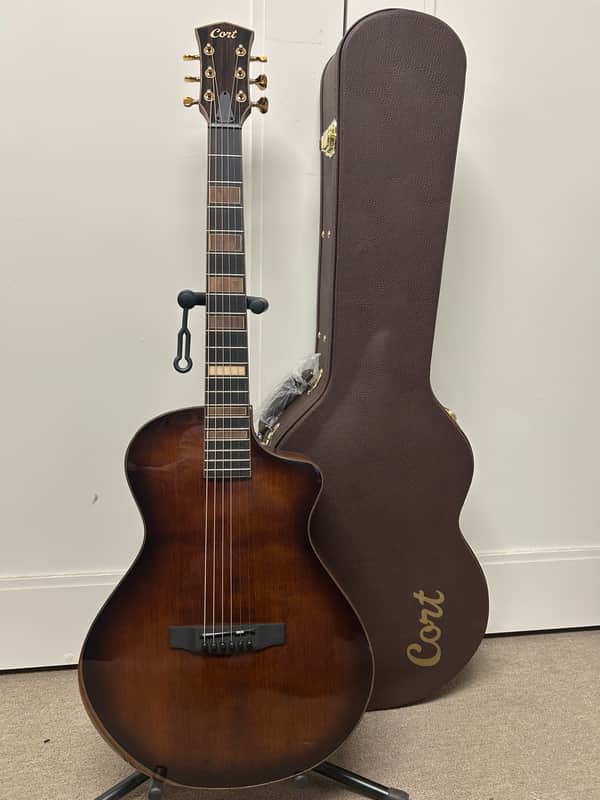 Cort Masterpiece Modern Burst Venetian Cutaway Acoustic Guitar with Electronics- Tobacco Sunburst