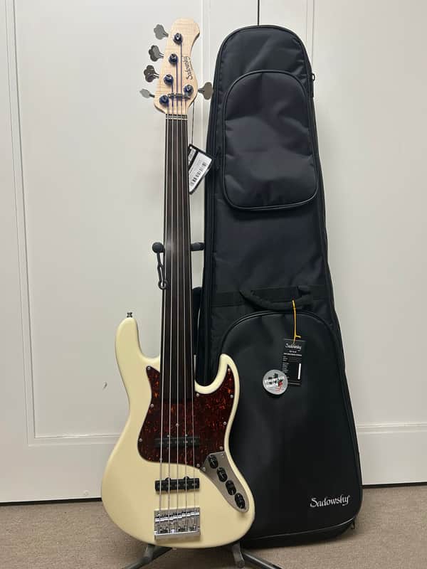 Sadowsky MetroLine 21-Fret Vintage J/J 5-String Bass Fretless w/Red Alder Body - Solid Olympic White High Polish