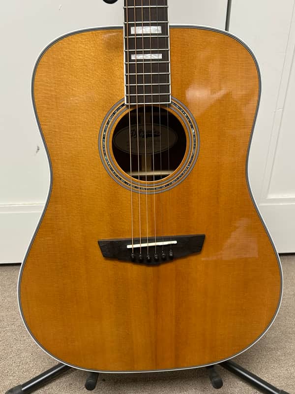 D'Angelico Premier Lexington Dreadnought Acoustic Guitar w/Electronics - Vintage Natural