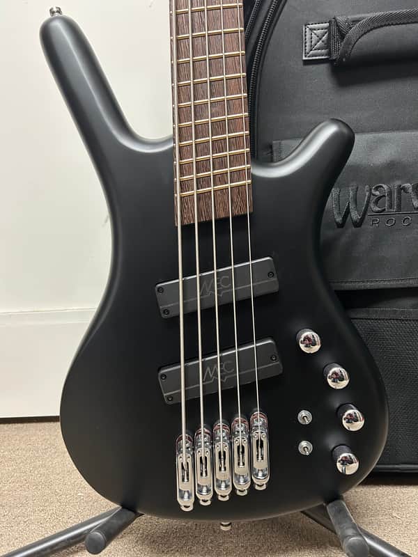 Warwick RockBass Corvette Multi-Scale 5 String Bass Guitar 2025 - Solid Black Satin