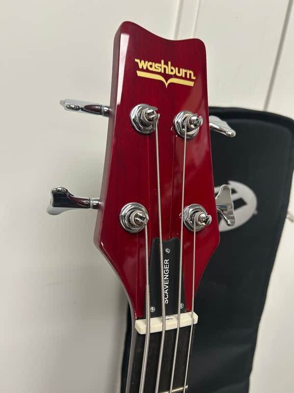 Washburn SB4R Wing Series Scavenger Bass - Trans Red w/Free Gigbag