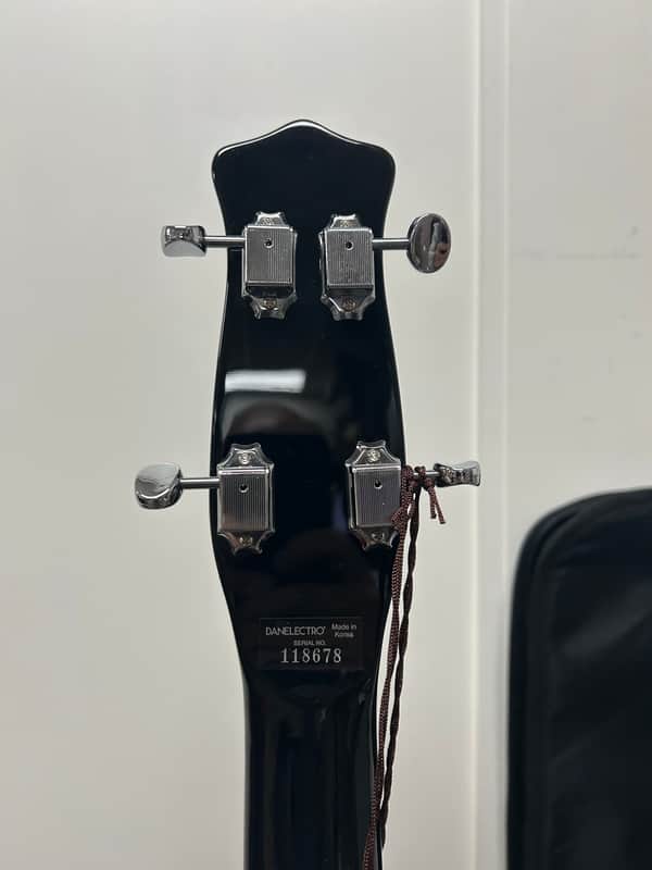 Danelectro Longhorn Bass - Black w/Red Binding - Brand New w/Free Gigbag