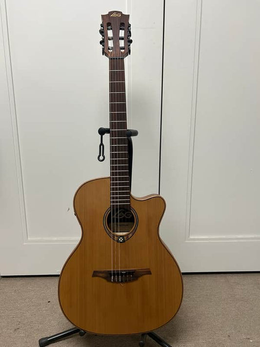 Lag Tramontane TN170ASCE Slim Auditorium Acoustic Guitar w/Electronics- Natural B-Stock