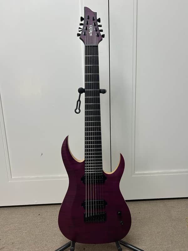 Schecter John Browne Signature Tao-8 Eight String Electric Guitar - Satin Trans Purple