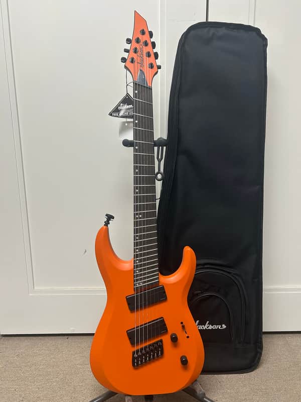Jackson Pro Plus Series DK Modern HT7 MS 7 String Electric Guitar - Satin Orange Crush