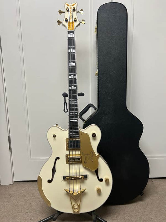 Gretsch G6136B-TP Tom Petersson Signature Falcon Semi Hollowbody Bass Guitar - White