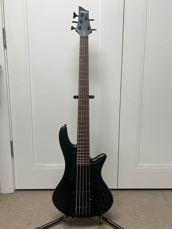 Schecter Stiletto Stealth-5 Active 5 String Bass - Satin Black