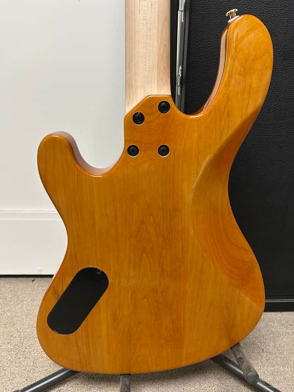 Cort Jeff Berlin Series Rithimic NAT Spalted Maple/Padouk Top 4-String Electric Bass - Natural w/Free Hard Case