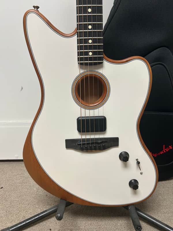 Fender American Acoustasonic Jazzmaster Acoustic Electric Guitar - Arctic White