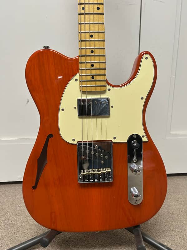 G&L Tribute Series ASAT Classic Bluesboy Semi-Hollow Electric Guitar w/Maple Fretboard - Clear Orange
