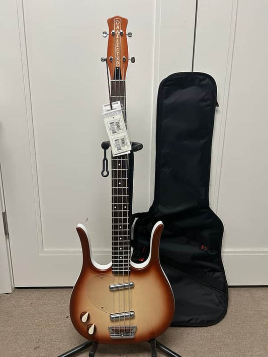 Danelectro Longhorn Bass Left-Handed - Copper Burst - Brand New w/Free Gigbag
