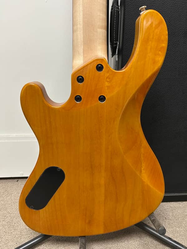Cort Jeff Berlin Series Rithimic V NAT Walnut Burl Top 5-String Bass - Natural w/Free Hard Case