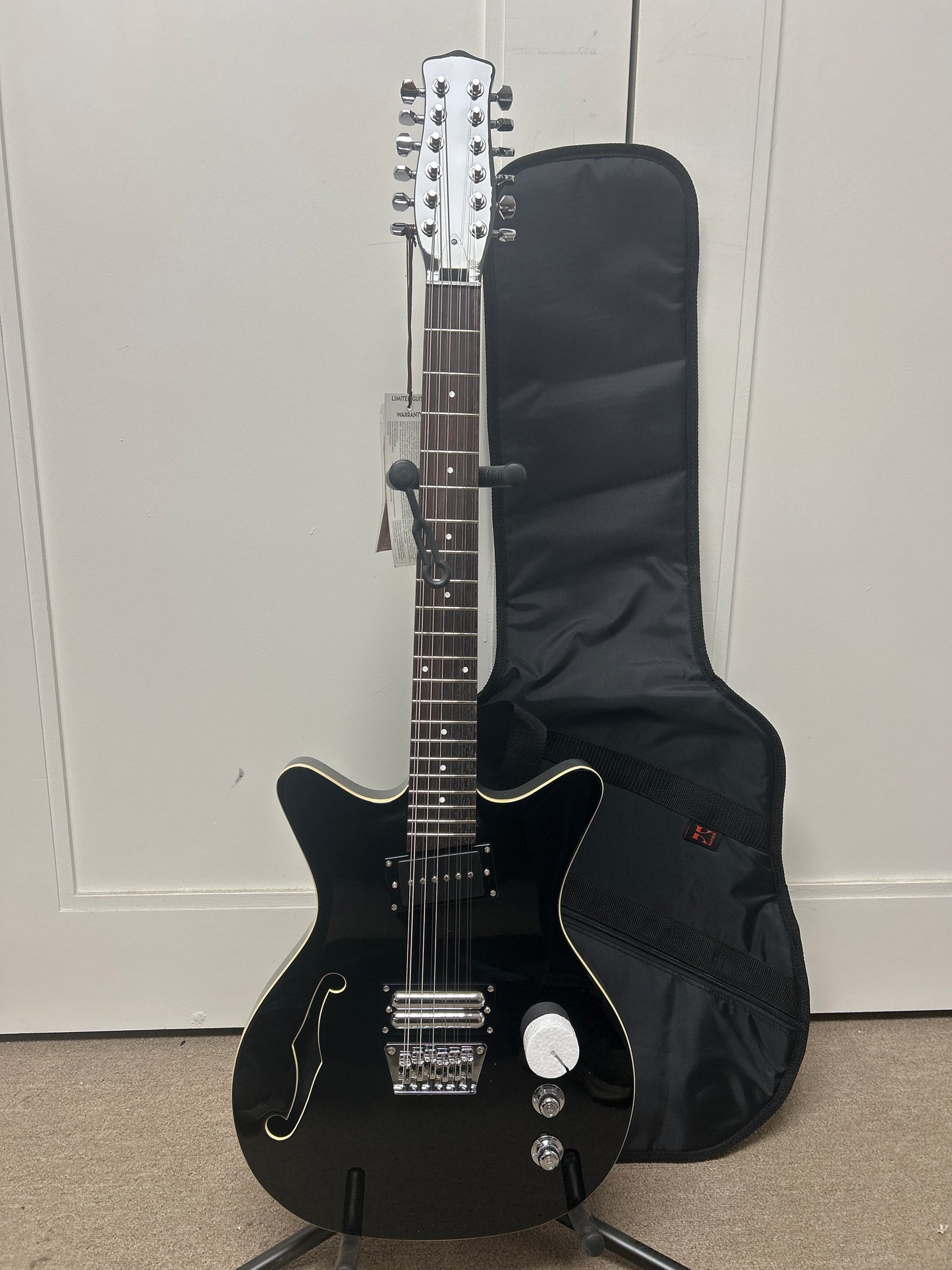 Danelectro Fifty Niner 12 String Semi Hollow Body Electric Guitar - Black w/Gigbag