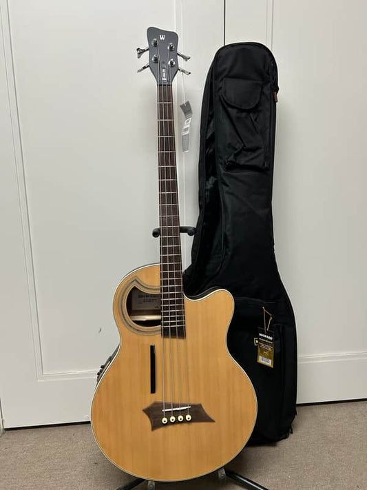 Warwick Rockbass Alien Deluxe Hybrid Thinline 4 String Acoustic Electric Bass - Natural B STOCK