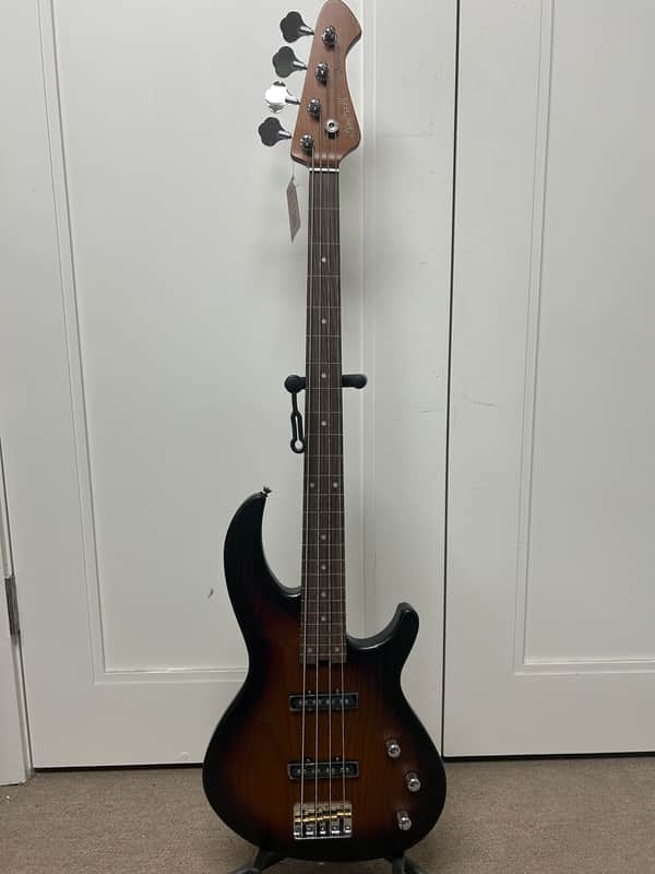Aria Pro II Jaco Pastorius Tribute 313-JP Detroit Fretless Bass Guitar - Open Pore Sunburst w/Free Gigbag