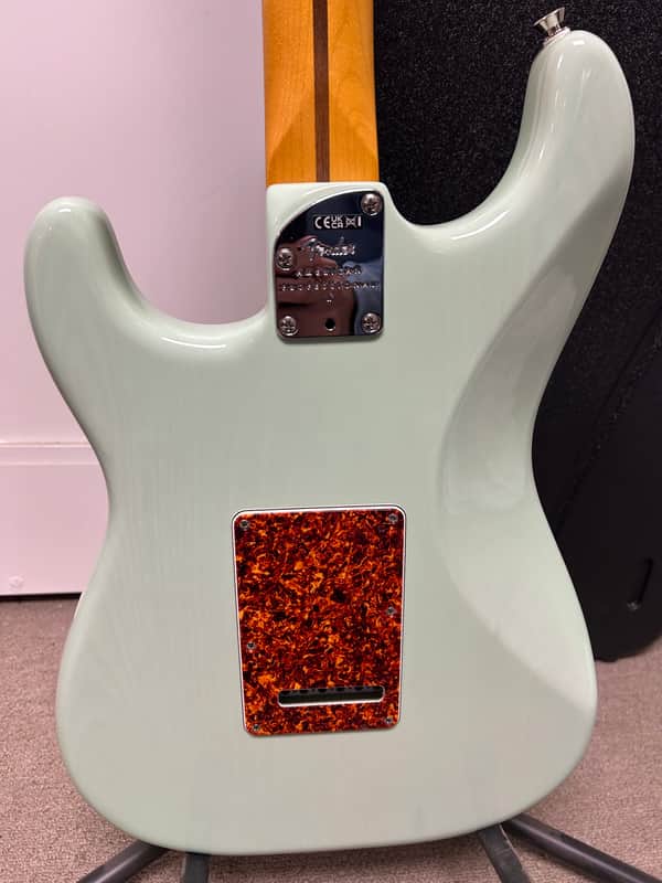 Fender American Professional II Stratocaster Thinline Semi Hollow Body Electric Guitar - Transparent Surf Green