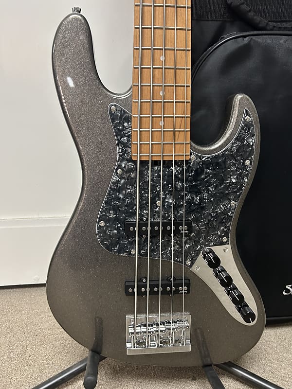 Sadowsky MetroExpress Vintage J/J 5 String Bass w/Maple Fingerboard - Silver Metallic