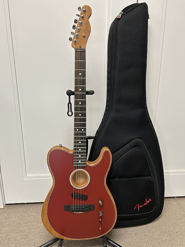 Fender American Acoustasonic Telecaster Acoustic Electric Guitar - Crimson Red