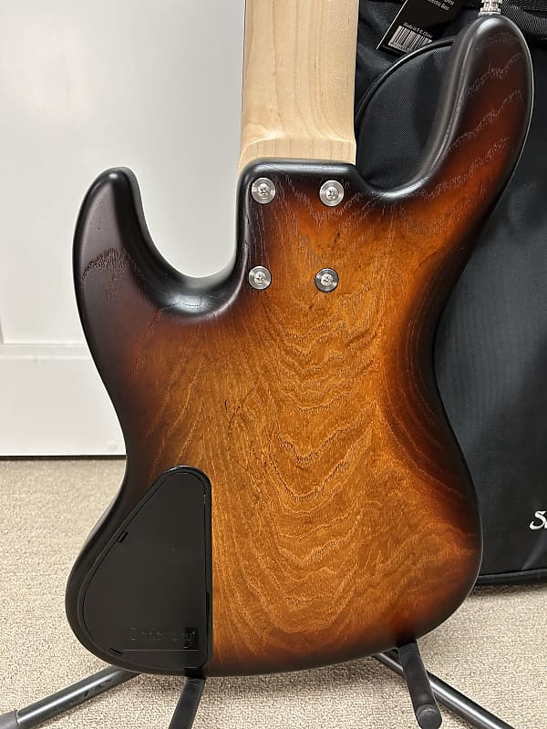 Sadowsky MetroLine 21-Fret Vintage Fretless P/J 5-String Bass Swamp Ash Body - Almond Sunburst Transparent Satin